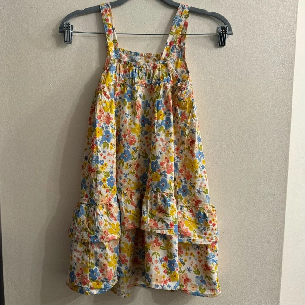Old Navy Youth Girls Floral Printed Sleeveless Tiered All Day Dress Size Medium